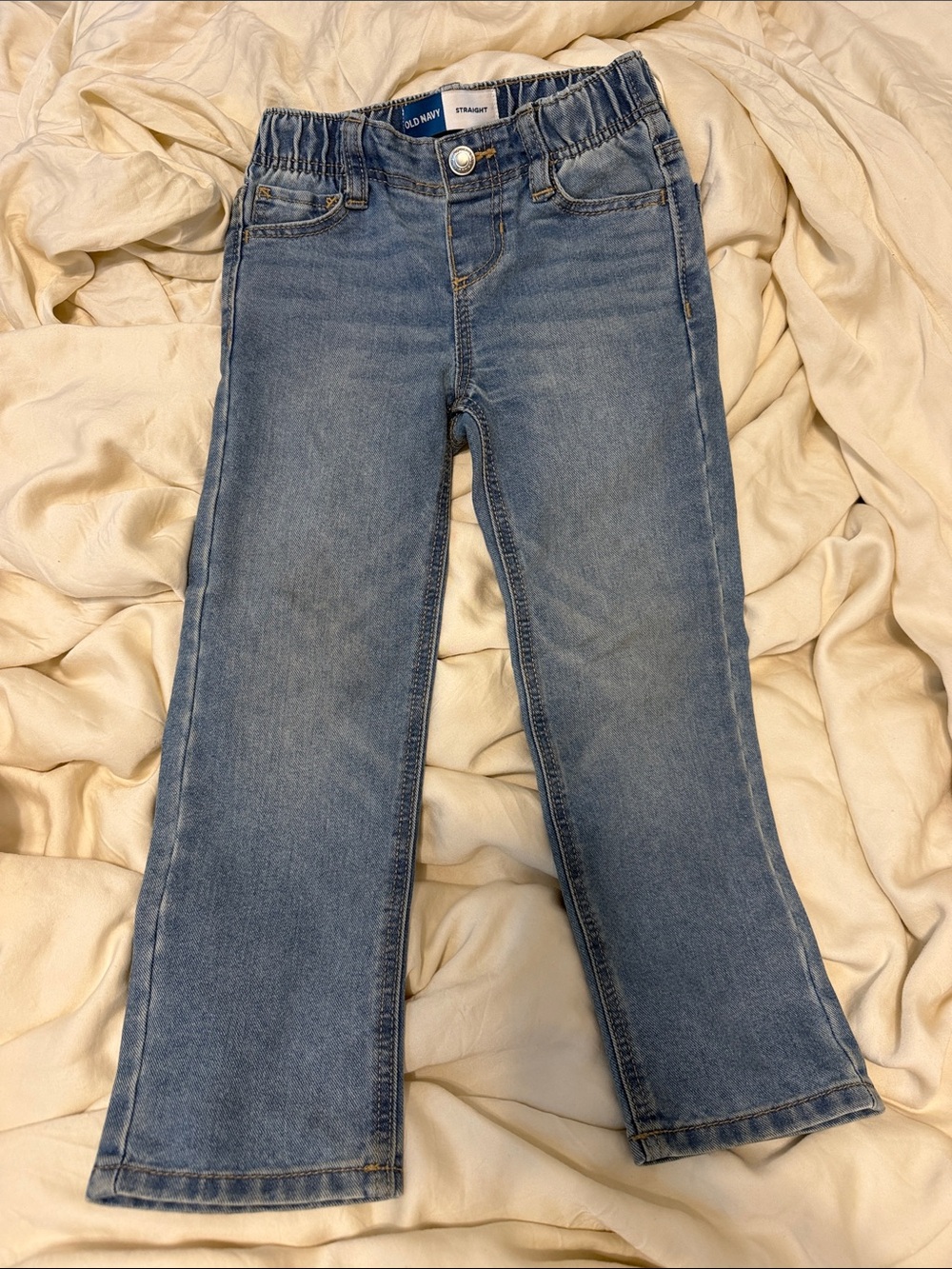 Old Navy Kids Light Blue Elastic Waist Straight Jeans